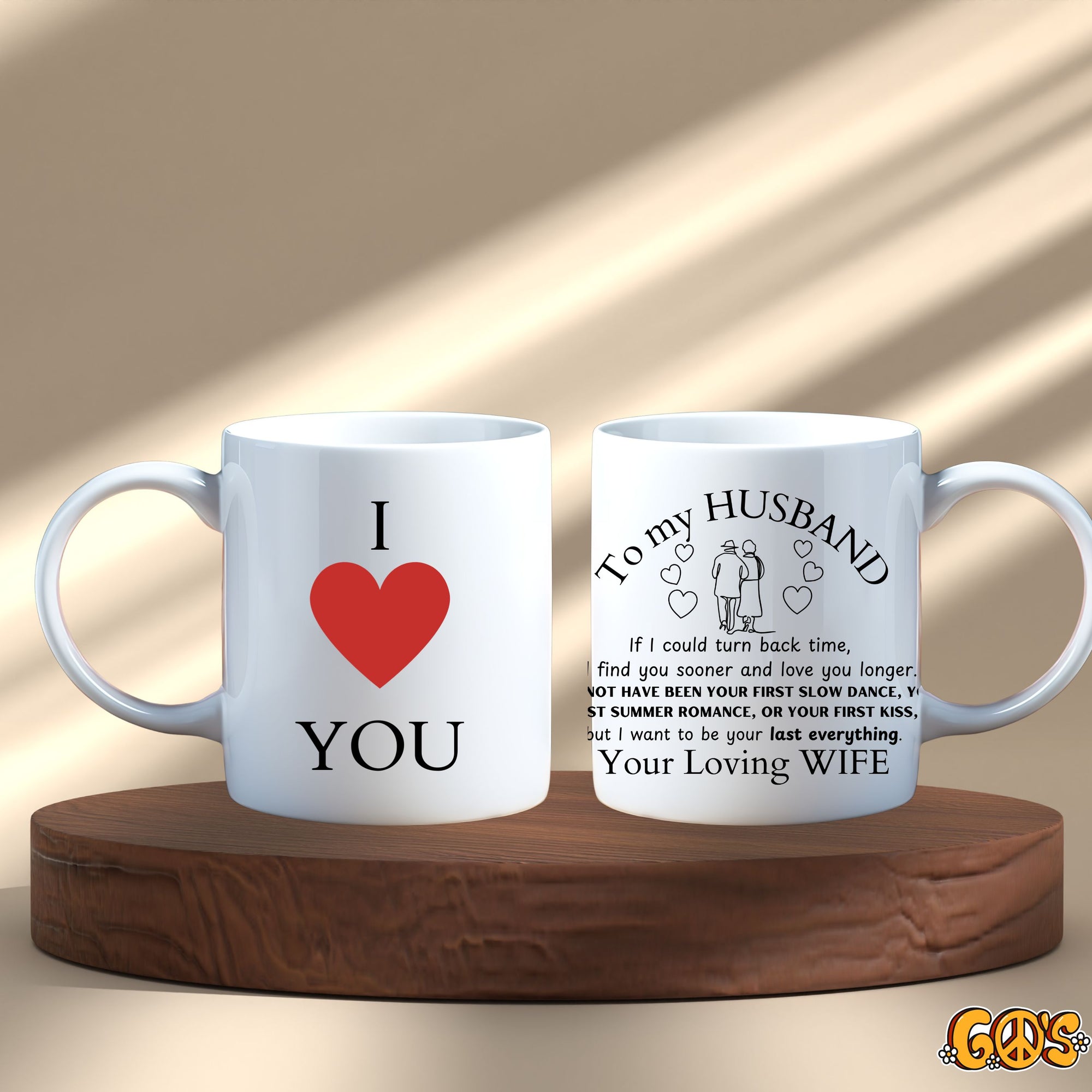  To My Husband '60s Nostalgia Love Mug, 15oz 60s Retro Summer Romance Mug, 60s Husband Mug, For My Husband Mug with 60s memories